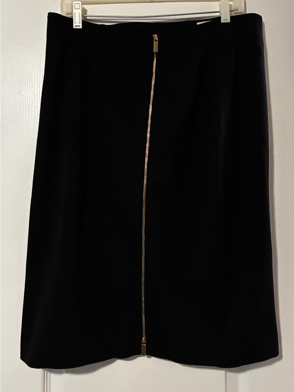 Chico's Black A-Line Skirt with Gold Zip